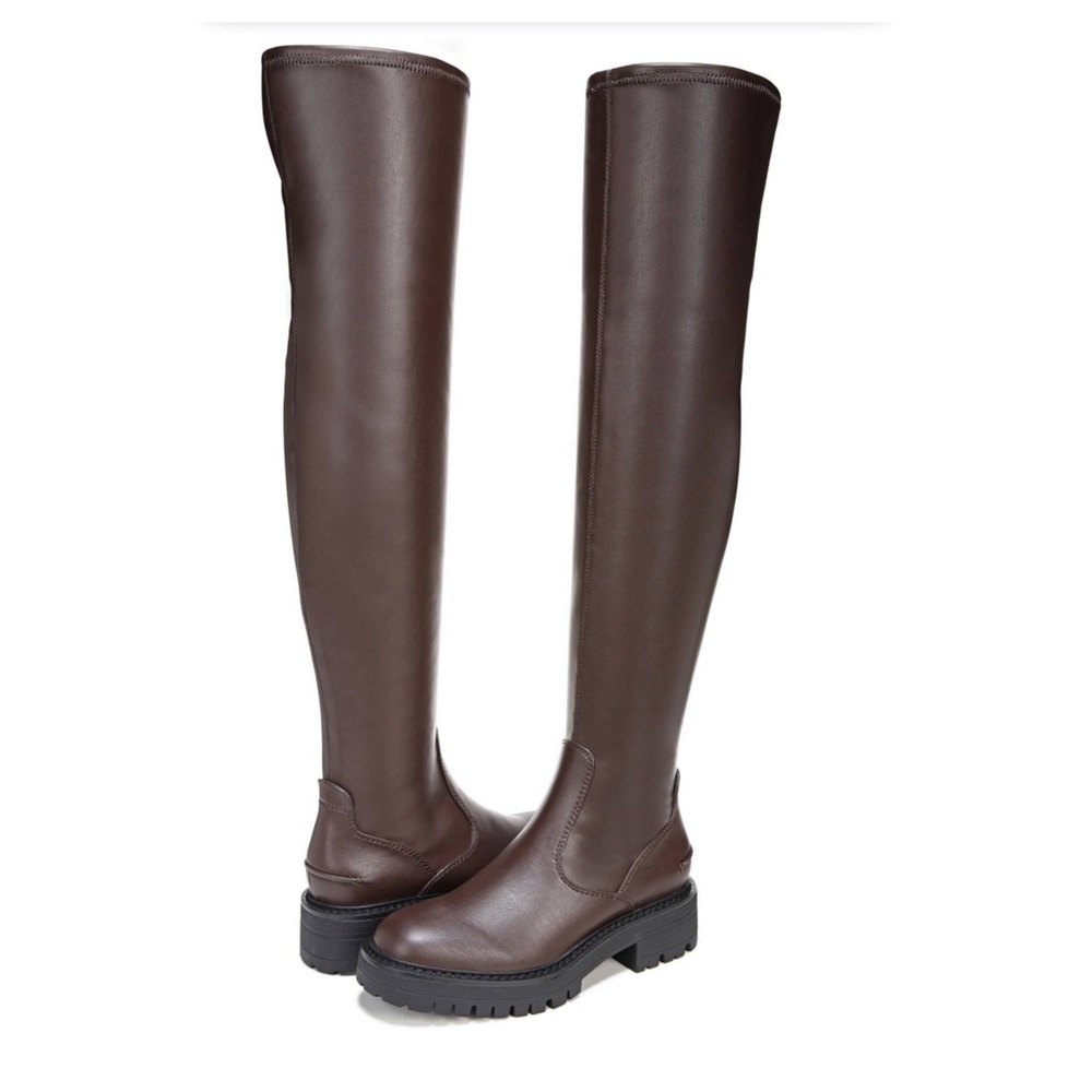 Franco Sarto Fera Hight Shaft Faux Leather Brown Boots 8.5 M